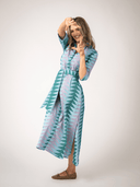 Beau & Ro Dress The Eloise Dress | Periwinkle Bagru Triangle