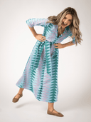 Beau & Ro Dress The Eloise Dress | Periwinkle Bagru Triangle