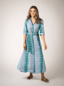 Beau & Ro Dress The Eloise Dress | Periwinkle Bagru Triangle