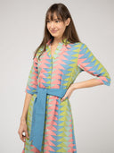 Beau & Ro Dress The Eloise Dress | Rainbow Bagru Triangle