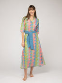 Beau & Ro Dress The Eloise Dress | Rainbow Bagru Triangle