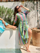 Beau & Ro Dress The Eloise Dress | Rainbow Bagru Triangle