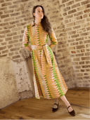 Beau & Ro Dress The Eloise Dress | Sunrise Bagru Triangle