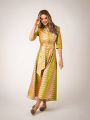Beau & Ro Dress The Eloise Dress | Sunrise Bagru Triangle