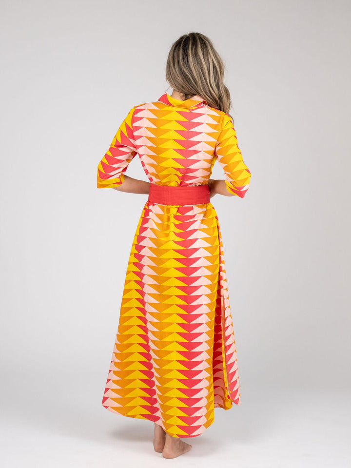 Beau & Ro Dress The Eloise Dress | Sunset Bagru Triangle