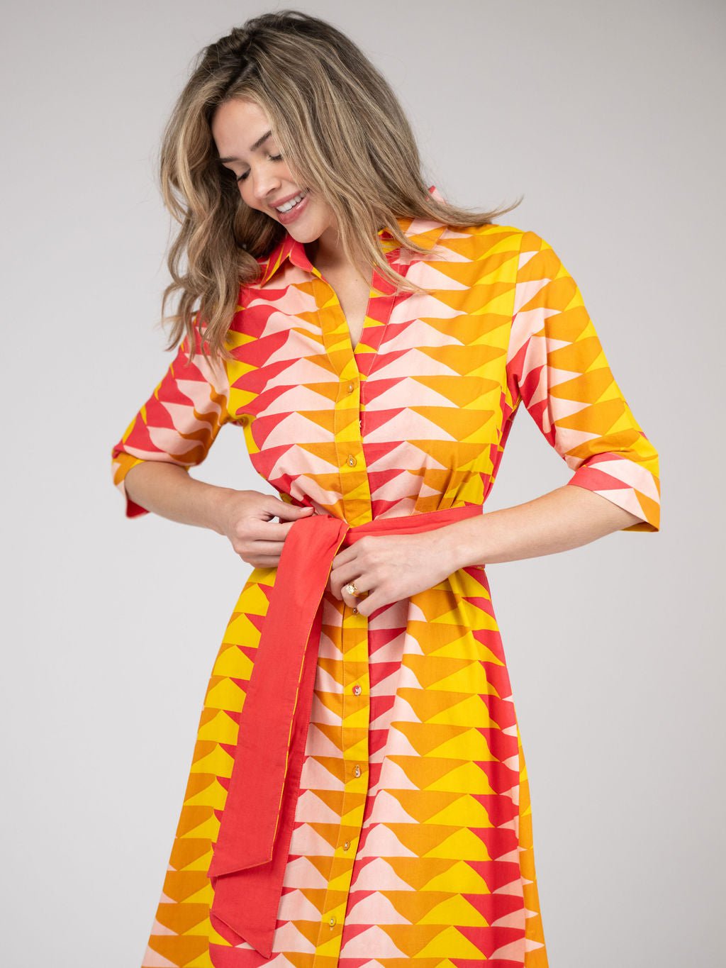 Beau & Ro Dress The Eloise Dress | Sunset Bagru Triangle