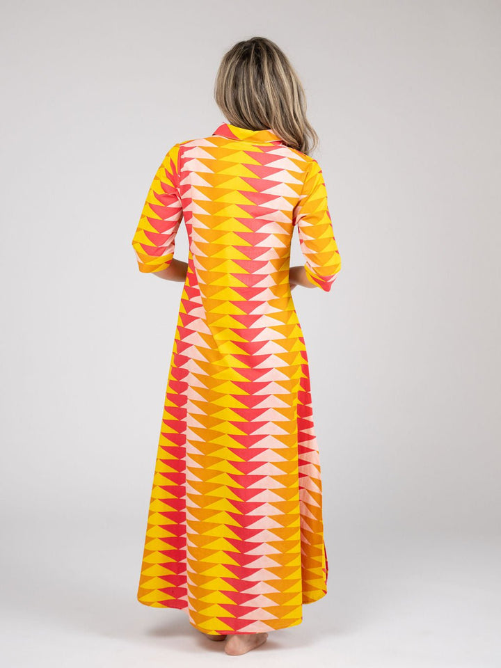 Beau & Ro Dress The Eloise Dress | Sunset Bagru Triangle