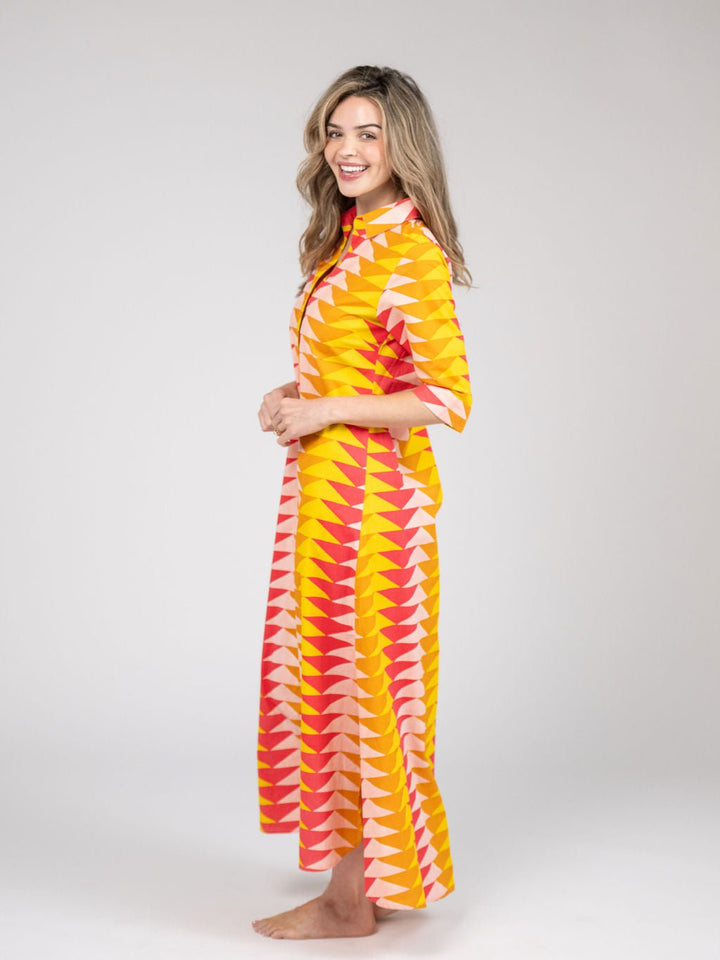 Beau & Ro Dress The Eloise Dress | Sunset Bagru Triangle