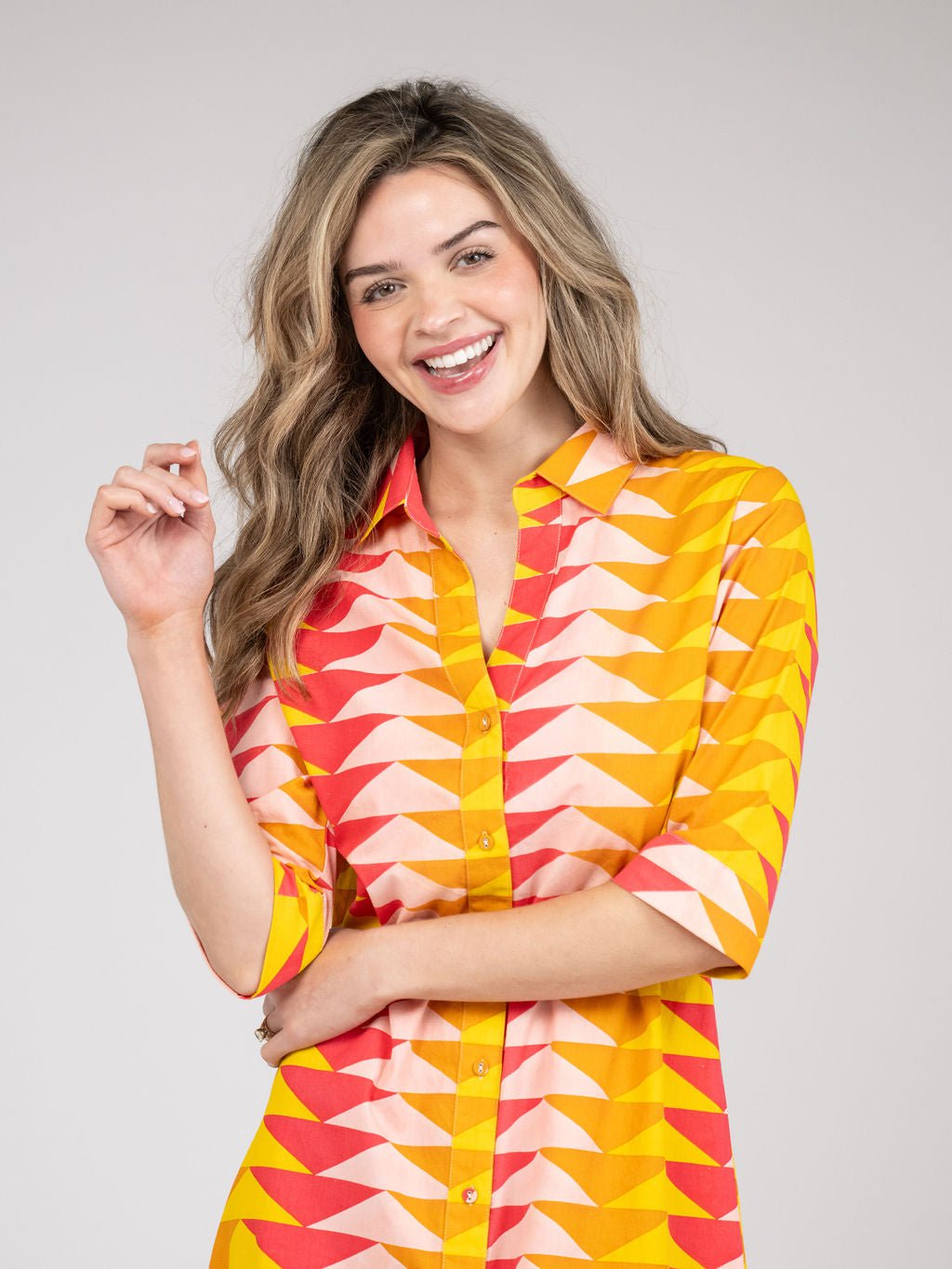 Beau & Ro Dress The Eloise Dress | Sunset Bagru Triangle