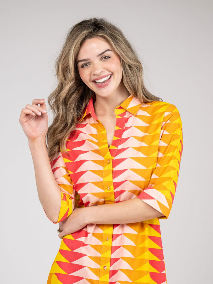 Beau & Ro Dress The Eloise Dress | Sunset Bagru Triangle