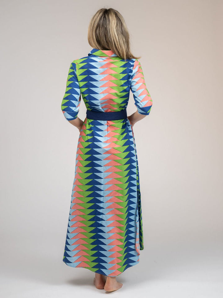 Beau & Ro Dress The Eloise Dress | Tropical Blockprint Bagru Triangle