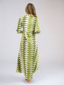 Beau & Ro Dress The Eloise Shirt Dress | Green Bagru Triangle
