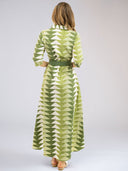 Beau & Ro Dress The Eloise Shirt Dress | Green Bagru Triangle