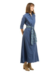 Beau & Ro Dress The Eloise Shirt Dress | Navy Embroidery