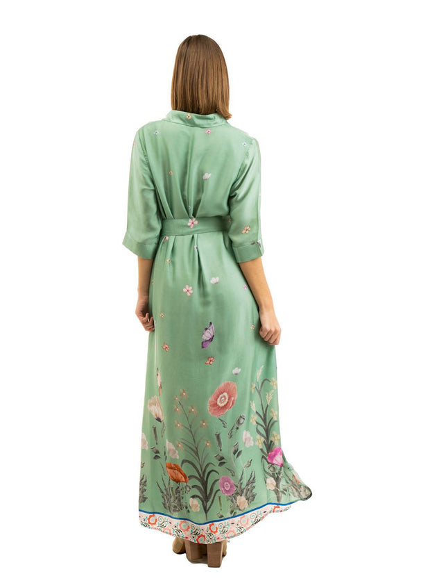 Beau & Ro Dress The Eloise Shirt Dress | Secret Garden Green