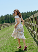 Beau & Ro Dress The Flutter Dress | Ivory Ikat Stripe