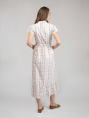 Beau & Ro Dress The Flutter Dress | Ivory Ikat Stripe