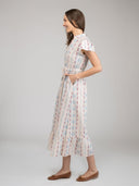 Beau & Ro Dress The Flutter Dress | Ivory Ikat Stripe