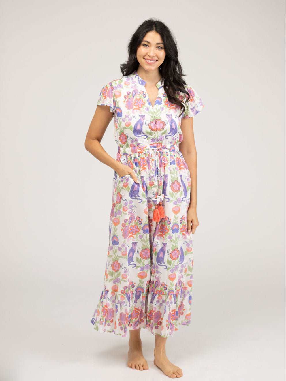 Beau & Ro Dress The Flutter Dress | Violet Leopard Love