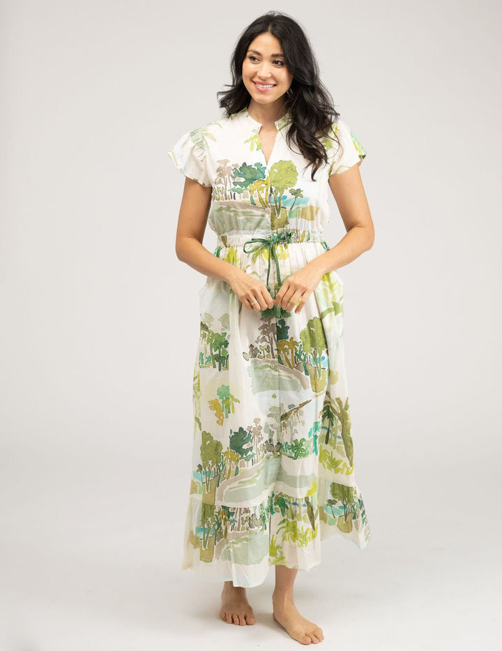 Beau & Ro Dress The Flutter Midi Dress | Palm