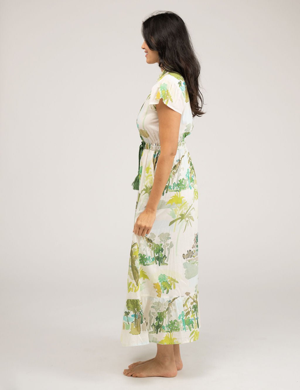 Beau & Ro Dress The Flutter Midi Dress | Palm