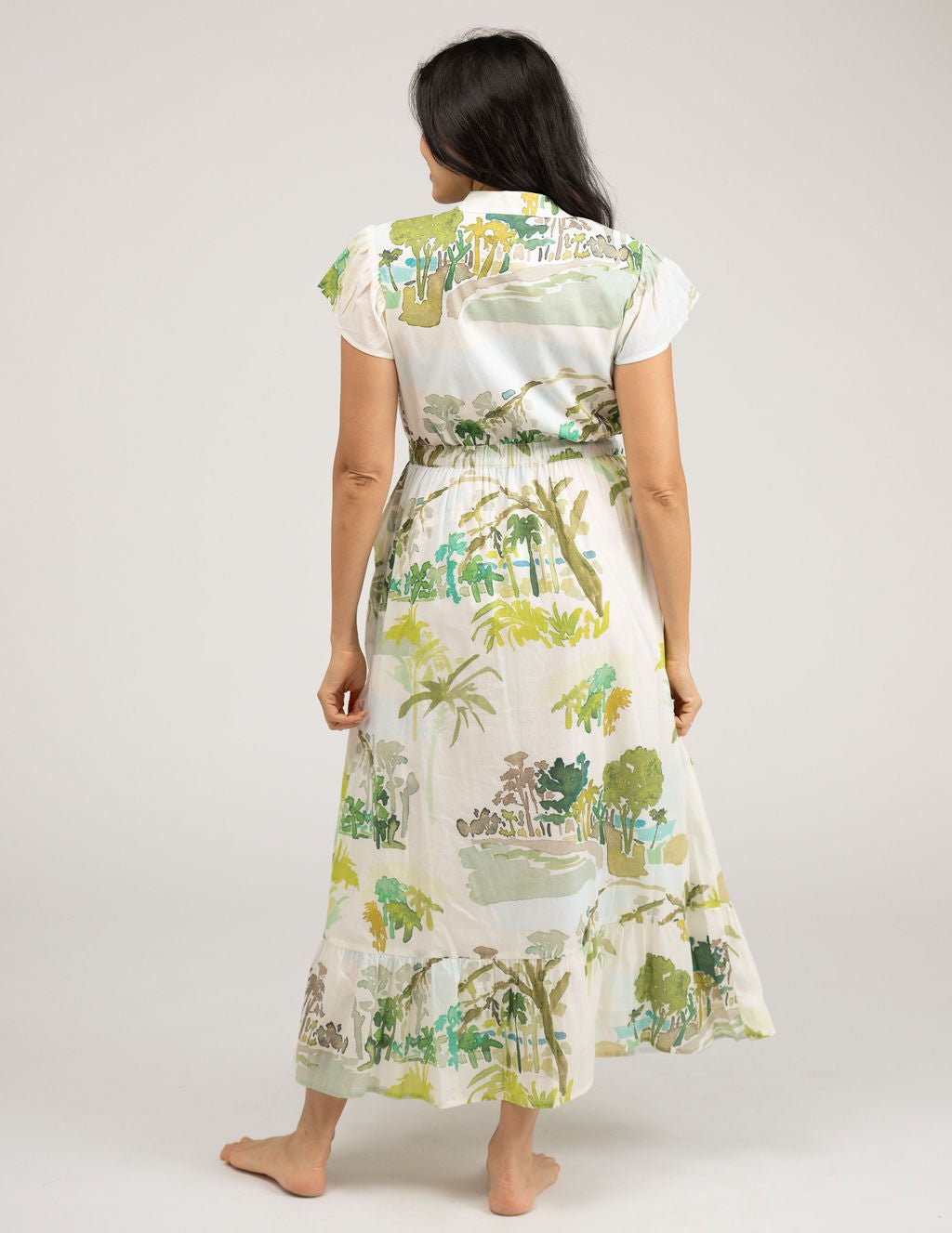 Beau & Ro Dress The Flutter Midi Dress | Palm