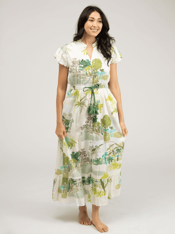 Beau & Ro Dress The Flutter Midi Dress | Palm
