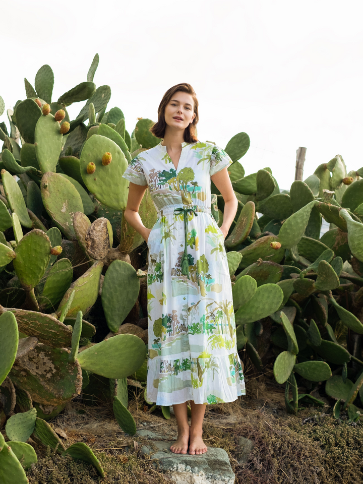 Beau & Ro Dress The Flutter Midi Dress | Palm