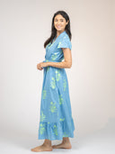 Beau & Ro Dress The Flutter Midi Dress | Sky Jaipur Floral