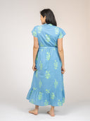 Beau & Ro Dress The Flutter Midi Dress | Sky Jaipur Floral