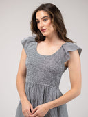 Beau & Ro Dress The Goldie Dress | Black Seersucker