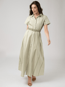 Beau & Ro Dress The Jackie Dress in Moss Arrow