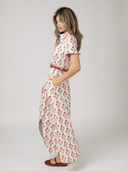 Beau & Ro Dress The Jackie Dress in Red Flower Chain