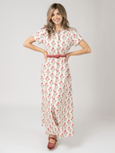 Beau & Ro Dress The Jackie Dress in Red Flower Chain