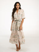 Beau & Ro Dress Small SAMPLE | The Jane Midi Dress | Beige Mural | Small