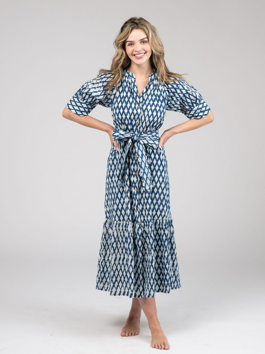 Beau & Ro Dress The Jane Dress | Blue India Resist