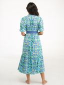 Beau & Ro Dress Small SAMPLE | The Jane Midi Dress | Spring Peacock | Small