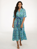 Beau & Ro Dress Small SAMPLE | The Jane Midi Dress | Spring Peacock | Small