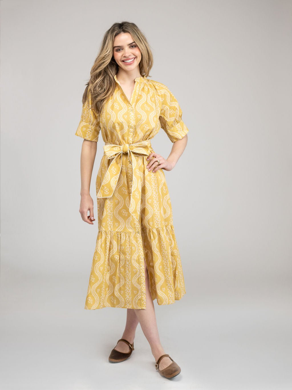 Beau & Ro Dress The Jane Dress | Marigold Virginia Stripe