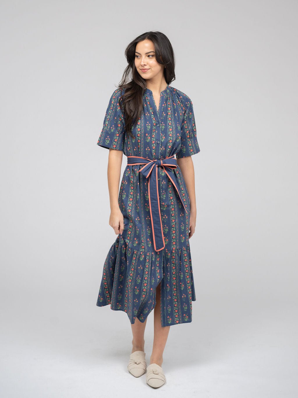 Beau & Ro Dress The Jane Dress | Navy Jaipur Stripe