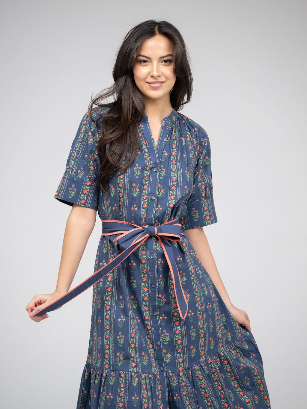 Beau & Ro Dress The Jane Dress | Navy Jaipur Stripe