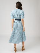 Beau & Ro Dress The Jane Midi Dress in Blue Mughal Block