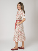 Beau & Ro Dress The Jane Midi Dress in Red Flower Chain