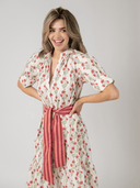 Beau & Ro Dress The Jane Midi Dress in Red Flower Chain