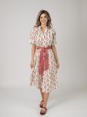Beau & Ro Dress The Jane Midi Dress in Red Flower Chain