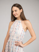 Beau & Ro Dress The Jenna Dress | Ivory Ikat Stripe