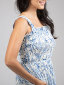 Beau & Ro Dress The Joey Dress | Blue Flora Sketch
