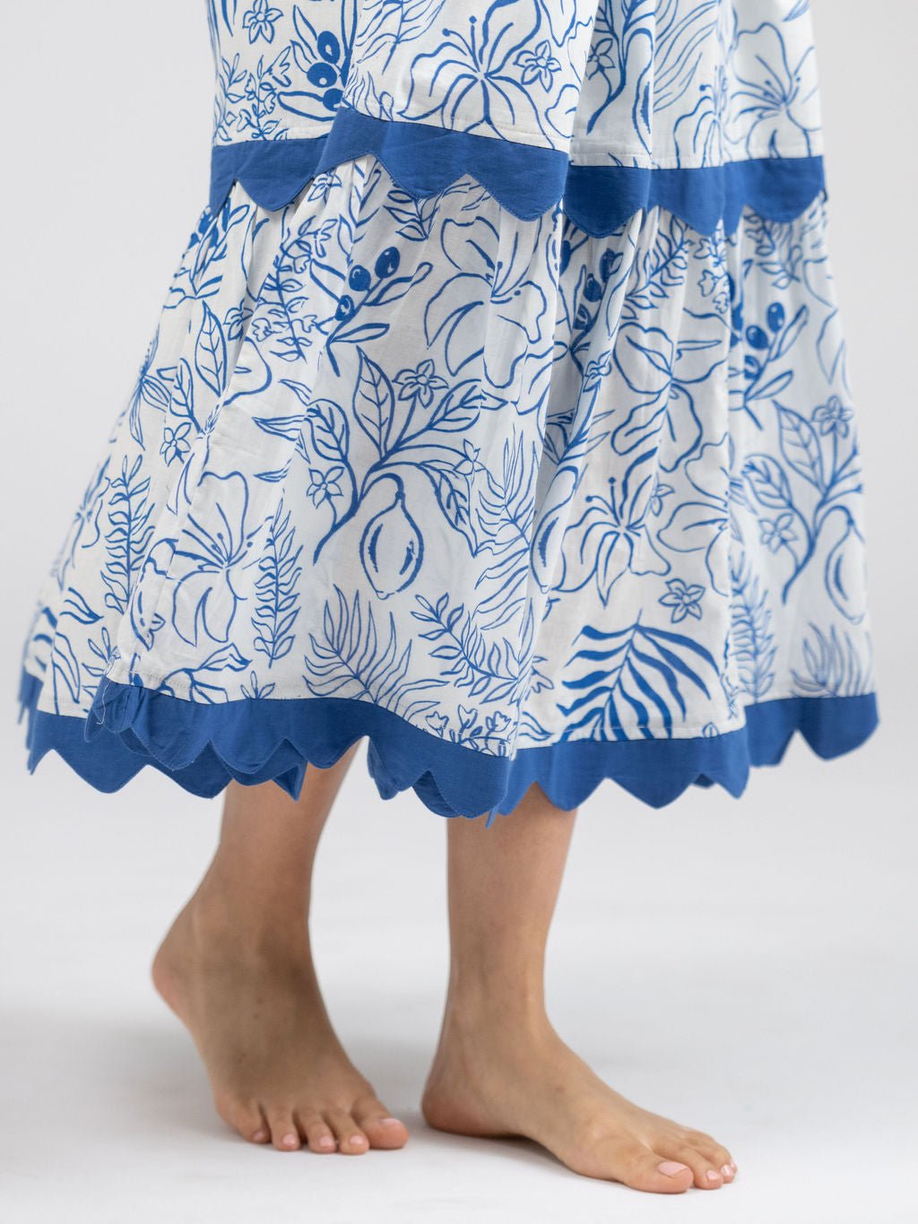 Beau & Ro Dress The Joey Dress | Blue Flora Sketch