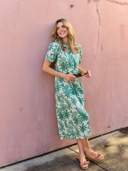 Beau & Ro Dress The Kris Dress | Beige Palm Leaf