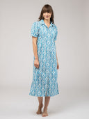 Beau & Ro Dress The Kris Dress | Blue Flower Check